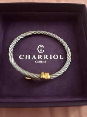 Charriol Two-Tone Cable Bracelet in Silver with Gold Accents